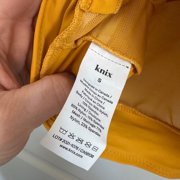 Knix Mustard Yellow Sports Bra - Picture 3 of 3